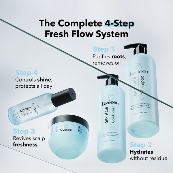 FreshFlow Oily Hair Bundle | Caffeine + D-Panthenol | Oil Control & Volume System